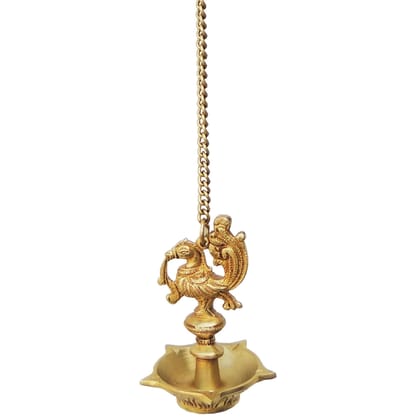 Brass Showpiece Murga Deepak With Chain Statue (BSMAS900 A)