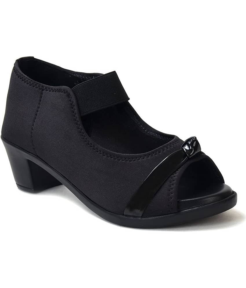 Ajanta - Black Women's Slip On Heels