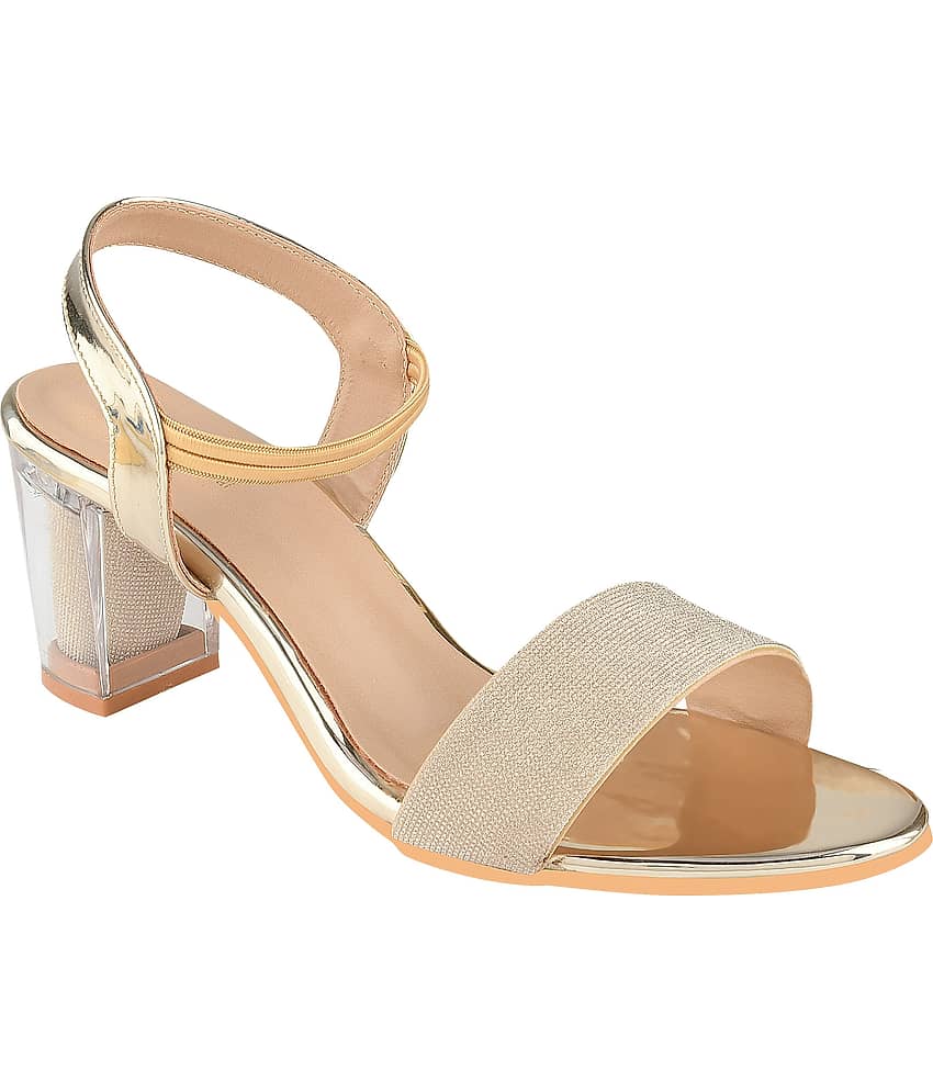 Shoetopia - Gold Women's Sandal Heels