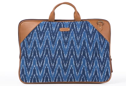 Laptop Bag - Blue Ikat Durrie-15.75" x 10" x 2"
