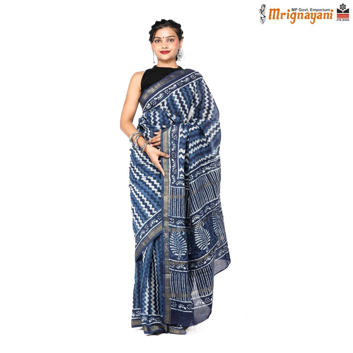 HANDLOOM MAHESHWARI SILK SAREE WITH BLOUSE (SKU - 3I0101070622, SAREE-1098)