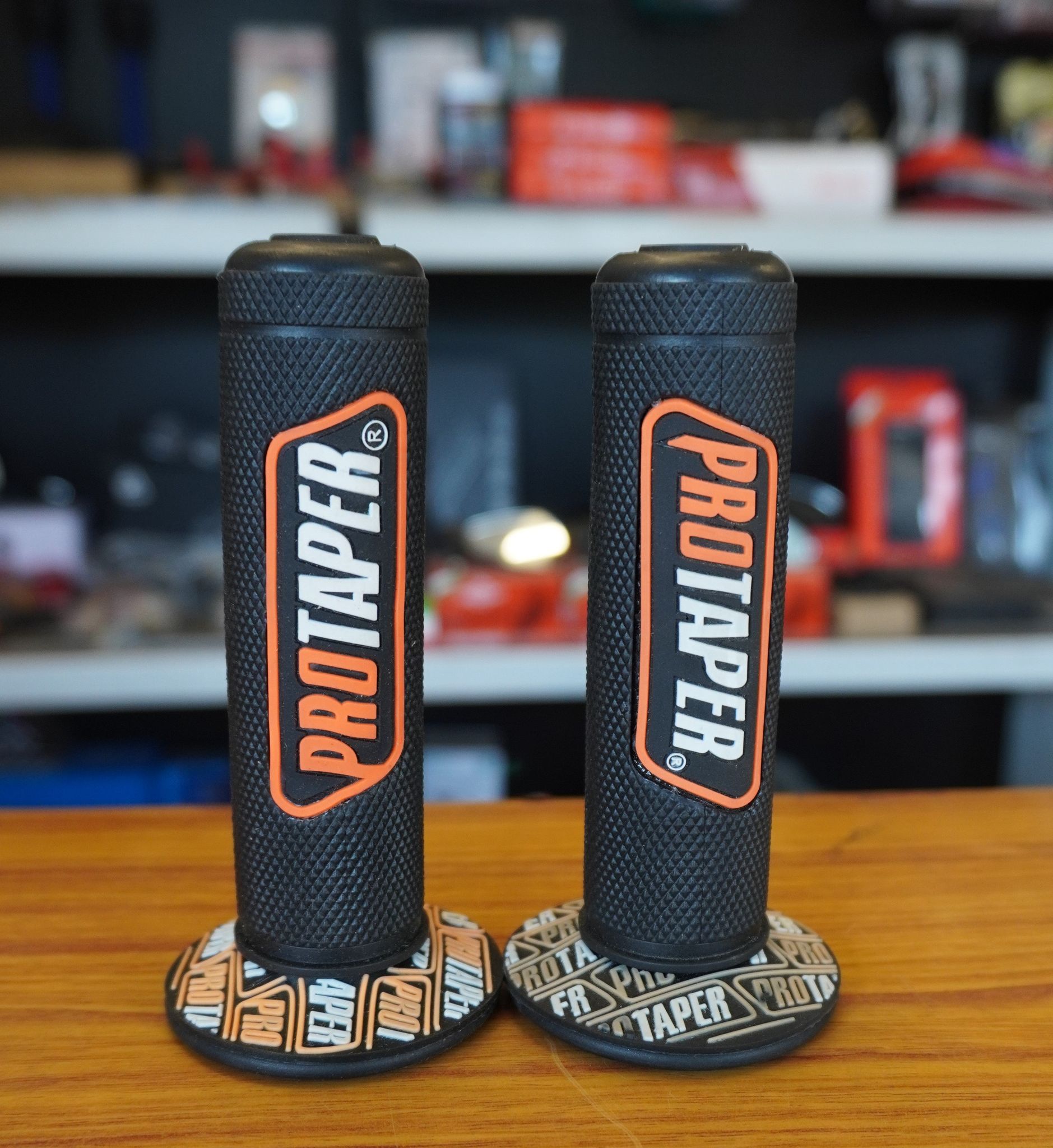 PROTAPER Handlebar Grips For Motorcycle and Scooters-Black-Orange