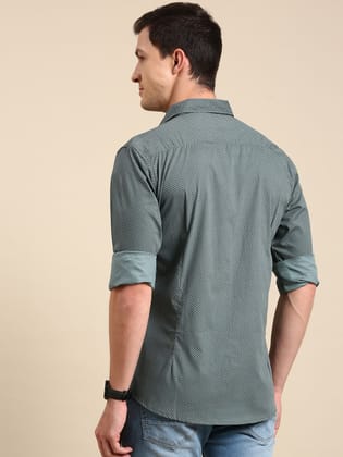 Green Printed Full Sleeves Shirt-40