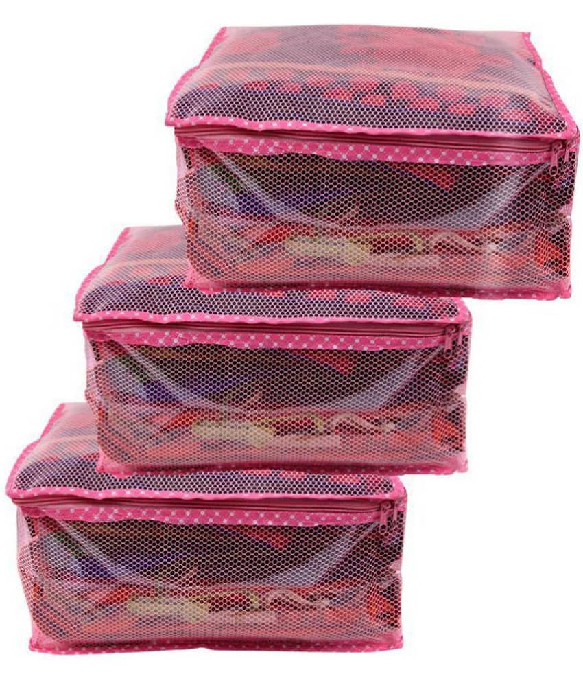 Bulbul Pink Saree Covers - 3 Pcs