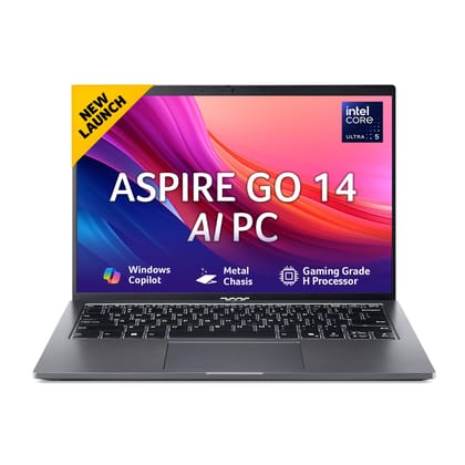 Acer AspireGo14, Intel Core Ultra5 125H AI Processor,Office 2024 + M365 Basic, 16 GB RAM, 512 GB SSD, WUXGA IPS, 14.0"/35.56 cm, Win 11 Home, Steel Gray, 1.5 kg, AG14-71M, Backlit KB, Premium Laptop Acer AspireGo14, Intel Core Ultra5 125H AI Processor,Of Acer AspireGo14, Intel Core Ultra5 125H AI Processor,Office 2024 + M365 Basic, 16 GB RAM, 512 GB SSD, WUXGA IPS, 14.0"/35.56 cm, Win 11 Home, Steel Gray, 1.5 kg, AG14-71M, Backlit KB, Premium Laptop Acer AspireGo14, Intel Core Ultra5 125H AI Processor,Of