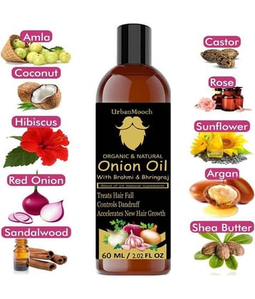 UrbanMooch ONION Hair Oil- Blend Of 14 Natural For Hair Growth 60 ml