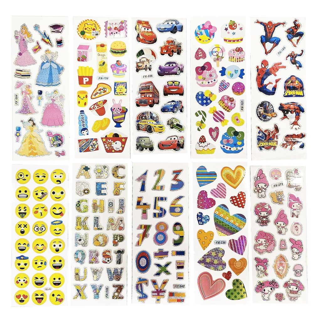 Mixed 3D Puffy PVC Sticker Sheet for Return Gift Favours for Kids - 20 PC - Party and Festive Needs | Buy online on ZillyBuy