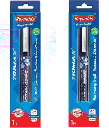 Reynolds Trimax Ball Pen 1 Pcs Black (Pack of 2)