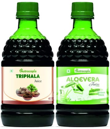 NUTROCOPIA Triphala Juice & Giloy Aloe Vera Juice To Boost Immunity Pack of 2 of 400 ML(800 ML)