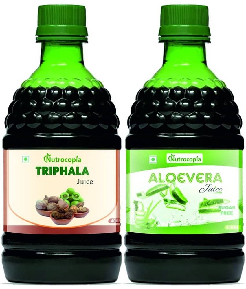 NUTROCOPIA Triphala Juice & Giloy Aloe Vera Juice To Boost Immunity Pack of 2 of 400 ML(800 ML)
