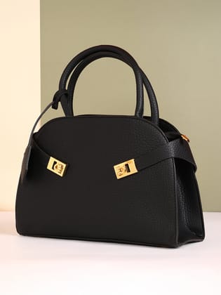 The Large Meridian Hand Bag - Onyx Black-Handbag