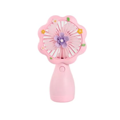 Cute Flower/Butterfly Design Handheld Mini Fan for Kids-Flower Pink