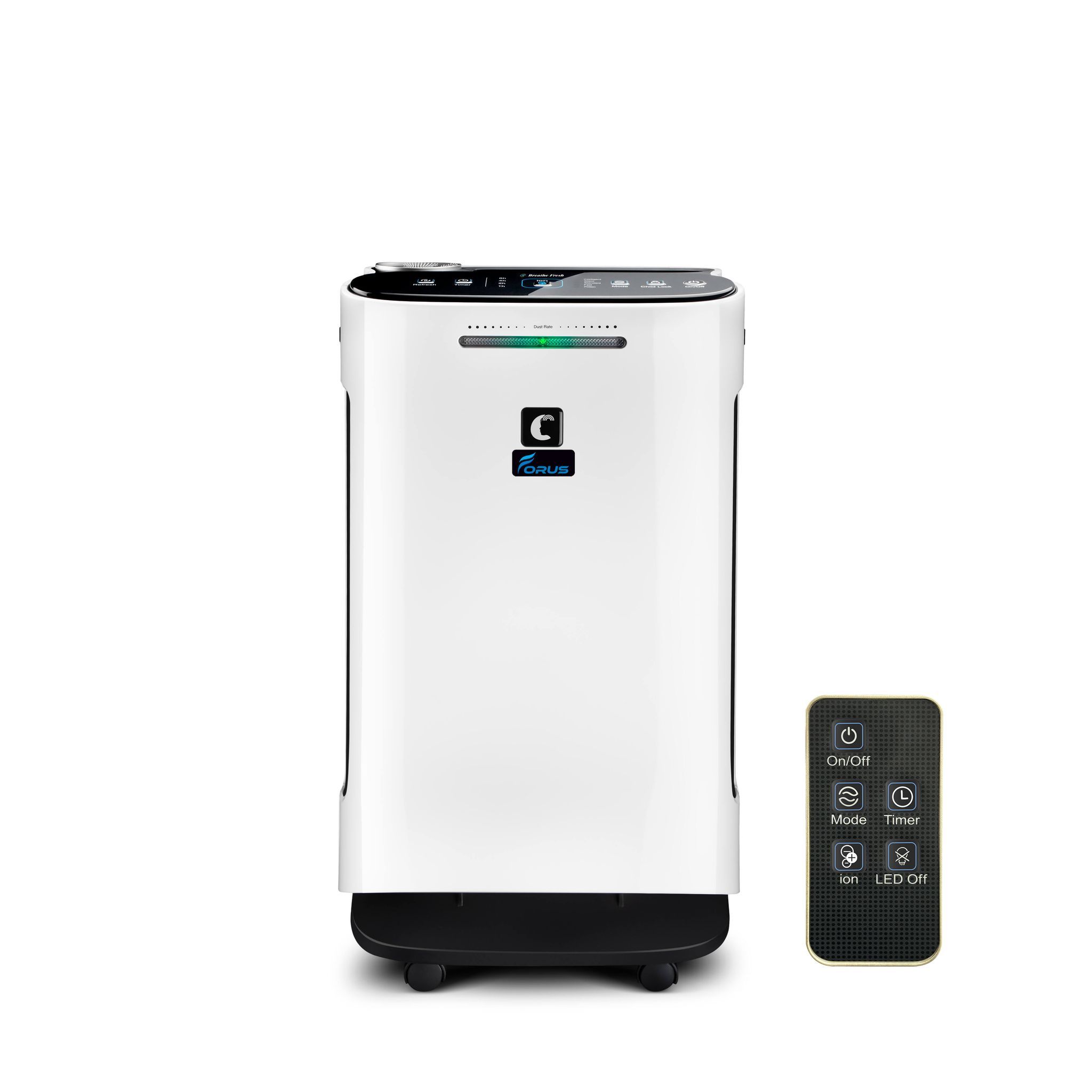 Forus Smart Air Purifier for Home 2 Years Warranty, cover upto 500 Sqft Area, H13 Hepa Filter Life upto 9000 Hrs, Removes 99.99% Virus, Allergens, Dust & PM2.5 Particles, Ideal for Bedrooms, Offices-White