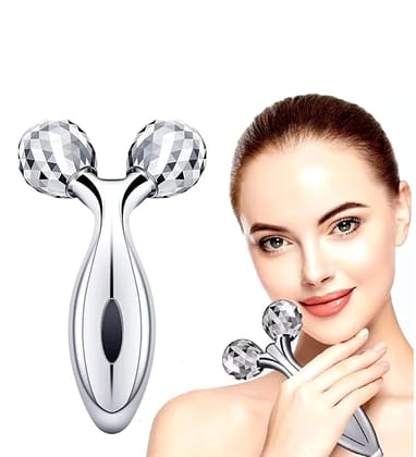 360 Rotate Face Massage Roller - 3D Manual Massager Roller for Skin Lifting and Wrinkle Removal - Women Face Massager Roller, chin massager for double chin, 3d massager roller for body pain and Legs, Pro Series Bikini random color