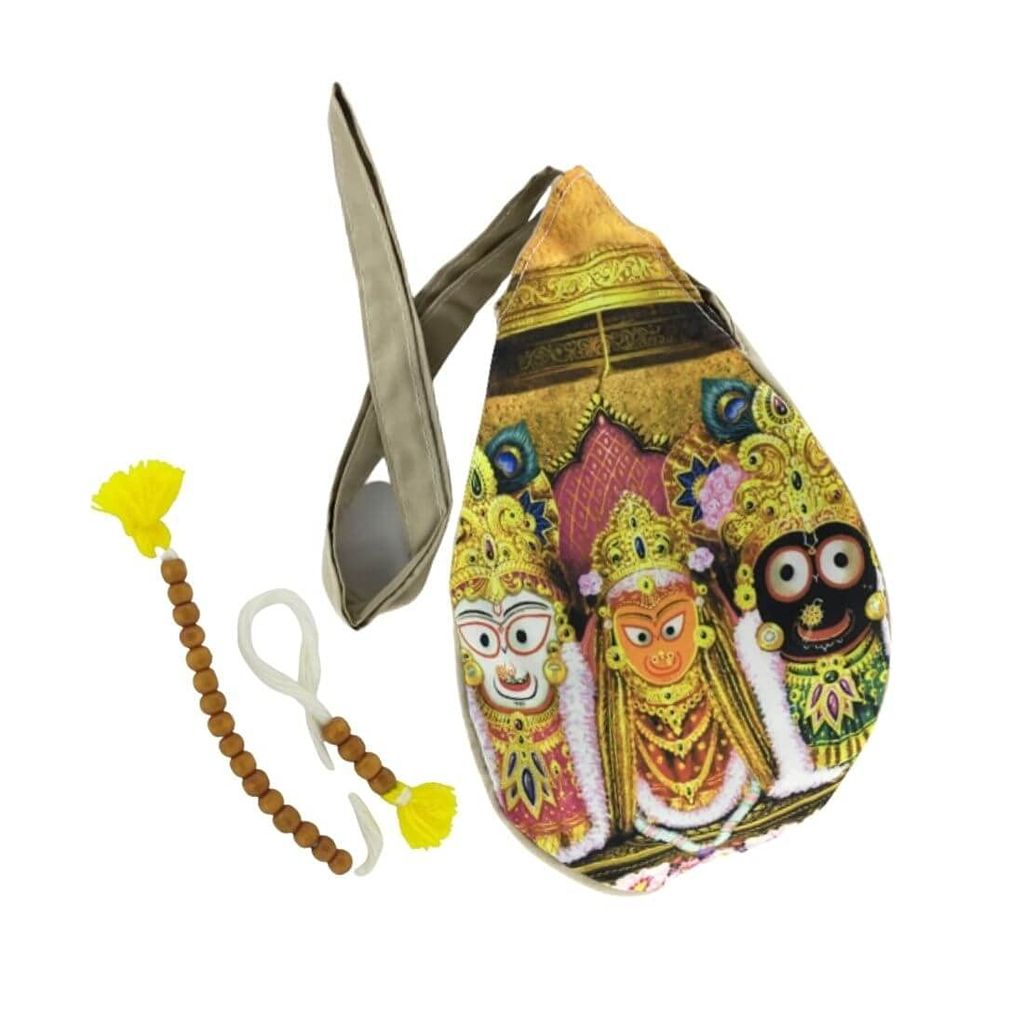MAYAPURI Jagannath Printed Japa Mala Bag/Chanting Bag with Zip Pocket & Sakshi Mala (Pack of 1) - Pooja Needs | Buy online on ZillyBuy