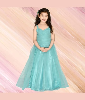 Arshia Fashions Net Gown For Girls ( Pack of 1 , Blue )