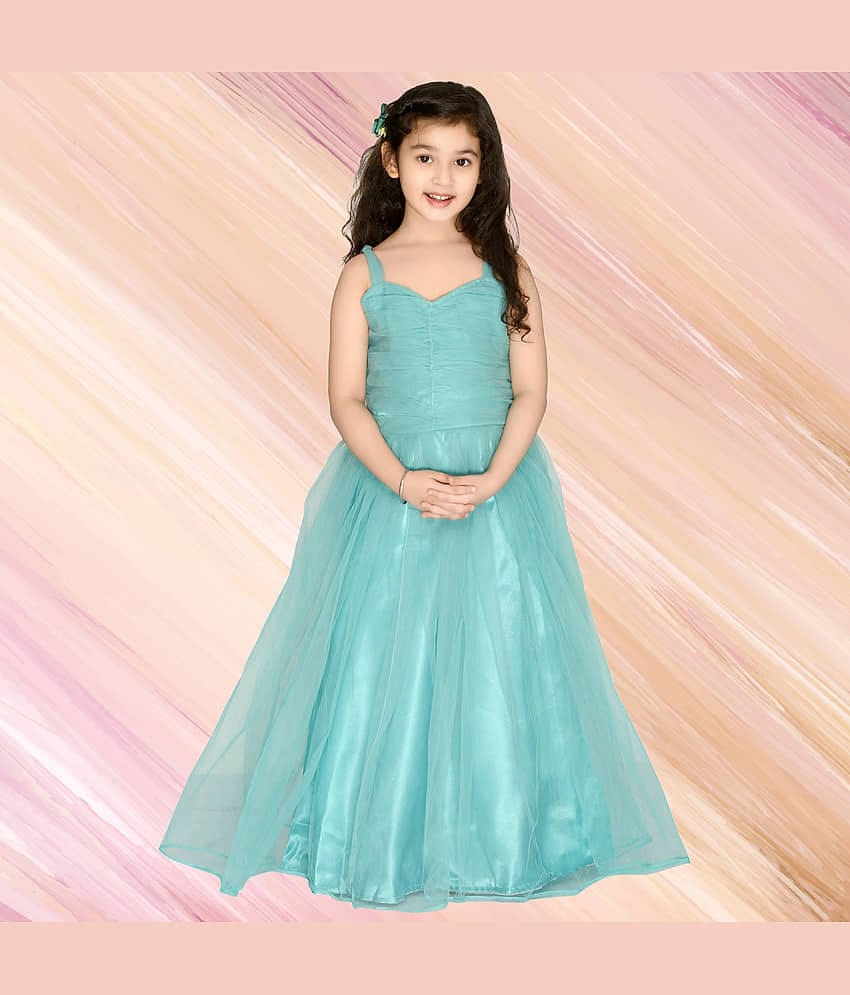 Arshia Fashions Net Gown For Girls ( Pack of 1 , Blue )