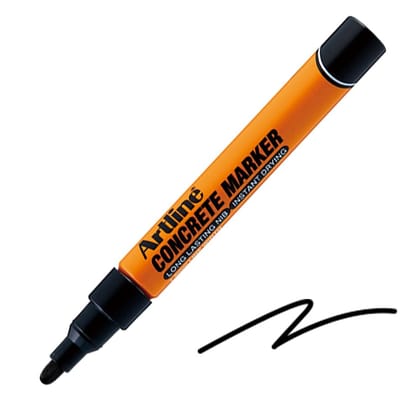 Artline Concrete Marker Pack of 12 (Black Colour) | Writes On Concrete, Bricks, & Rough Surfaces