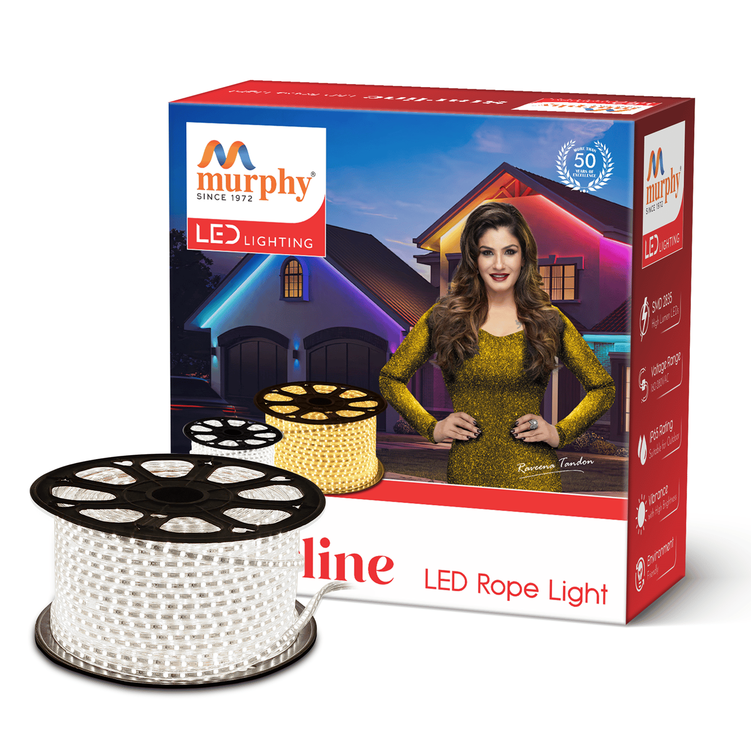 Murphy 2835-120 LED Waterproof Indoor Outdoor Home Deorative, Diwali Lights, Rope Pipe Light, Cove Light (120 Led/Mtr)-Cool White / 5 Mtr