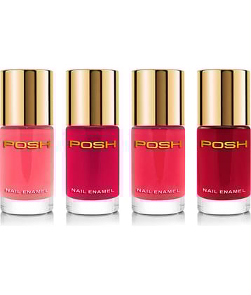 Posh Nail Polish Maroon Glossy Pack of 4 36 mL