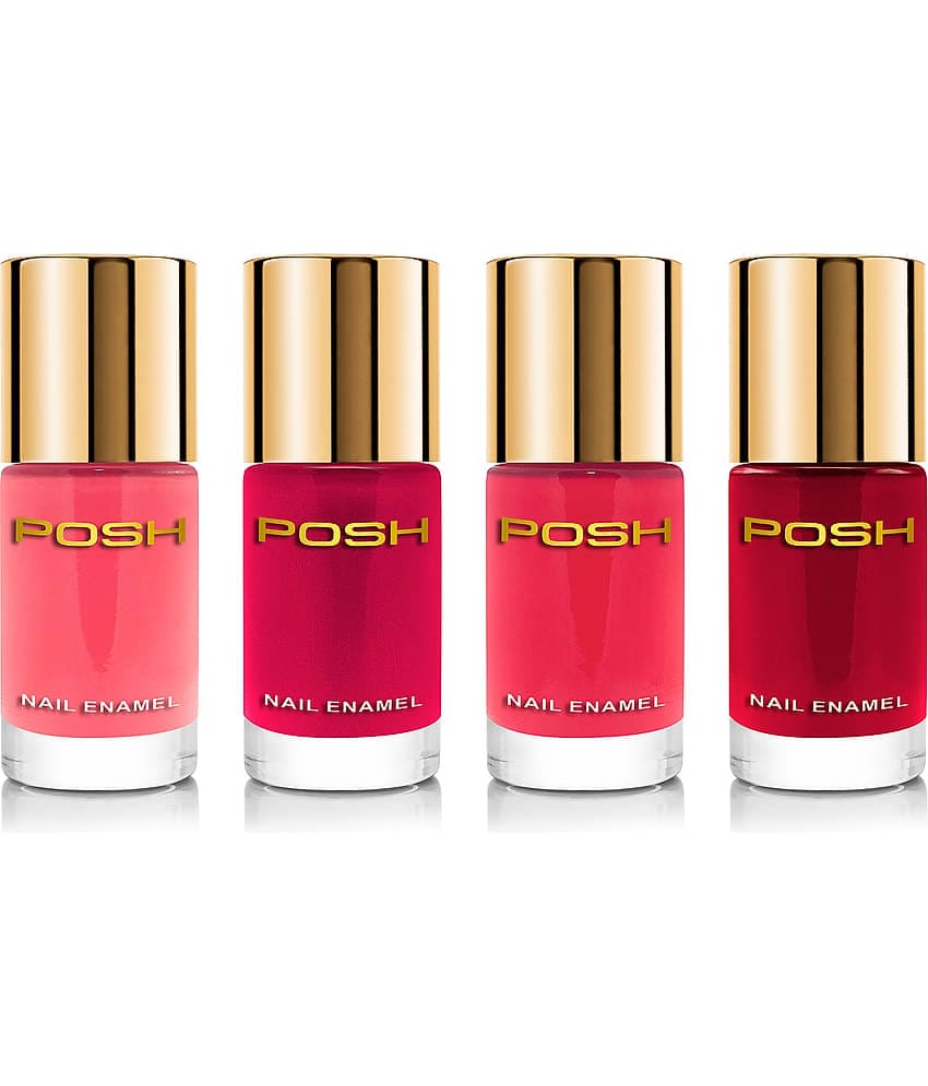 Posh Nail Polish Maroon Glossy Pack of 4 36 mL