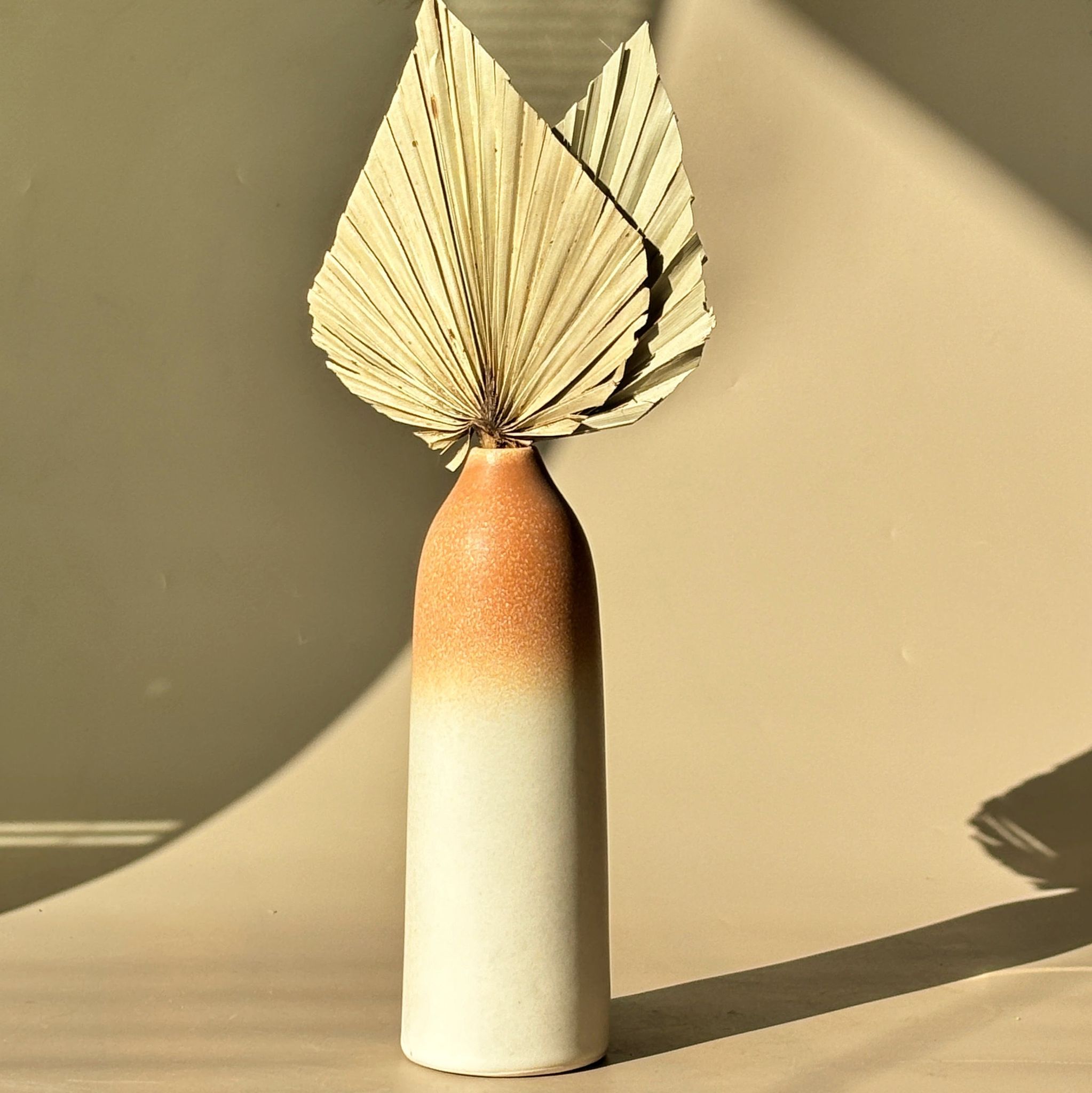 Ombre Ceramic Vase With Two Dried Date Palms