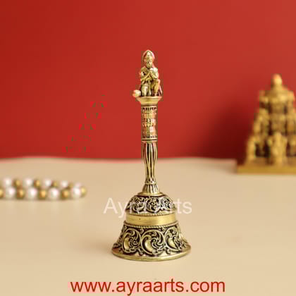 Premium Brass Hanuman Ghanti Bell for Pooja - 4 Inch Height Premium Brass Hanuman Ghanti Bell for Pooja - 4 Inch Height