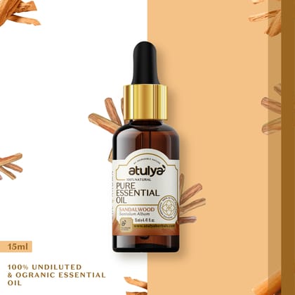 Atulya 100% Natural Sandalwood Pure Essential Oil - 15ml