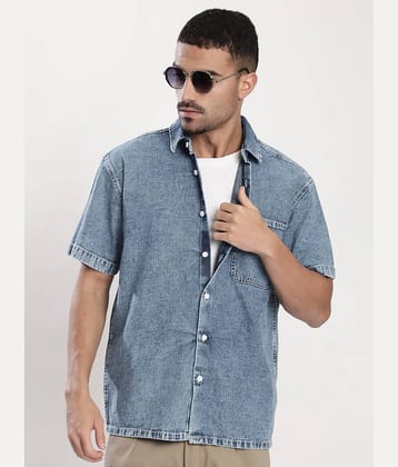 Bene Kleed 100% Cotton Relaxed Fit Solids Half Sleeves Men's Casual Shirt - Blue ( Pack of 1 )