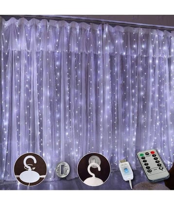 MIRADH - White 3Mtr Curtain String Light ( Pack of 1 )