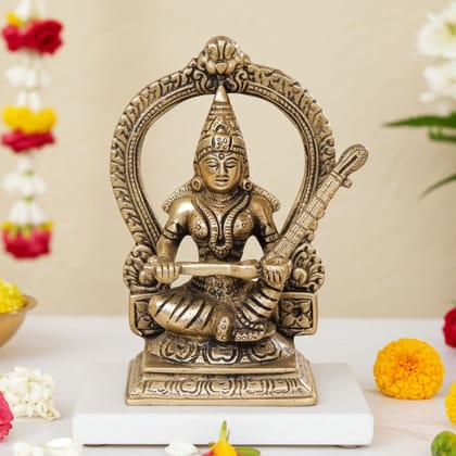 Brass Maa Annapurna Murti - Spiritual Home Temple Showpiece, Height : 5.2 Inch (BSMAS1087 C)