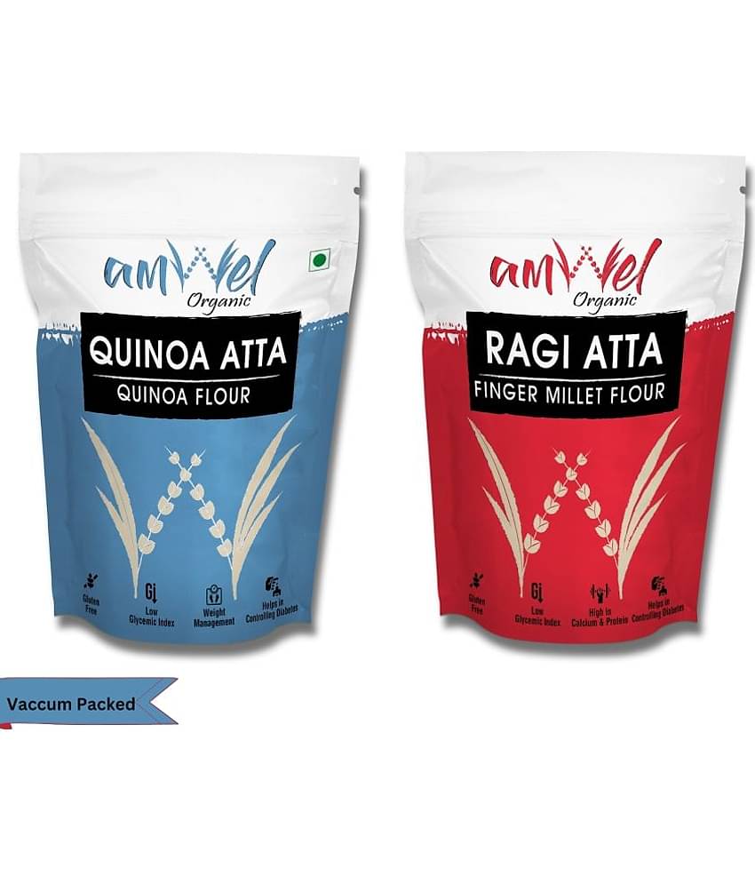 Amwel Quinoa Atta 450g + Ragi Atta 450g 900 gm Pack of 2