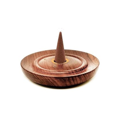 Sogra Teak Wooden Handicraft Bowl Shape Wet Dhoop Batti Stand