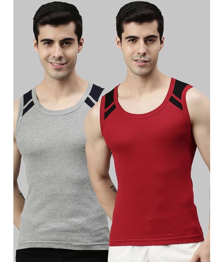 Pack of 2 Lux Cozi - Multicolor Cotton Men's Vest