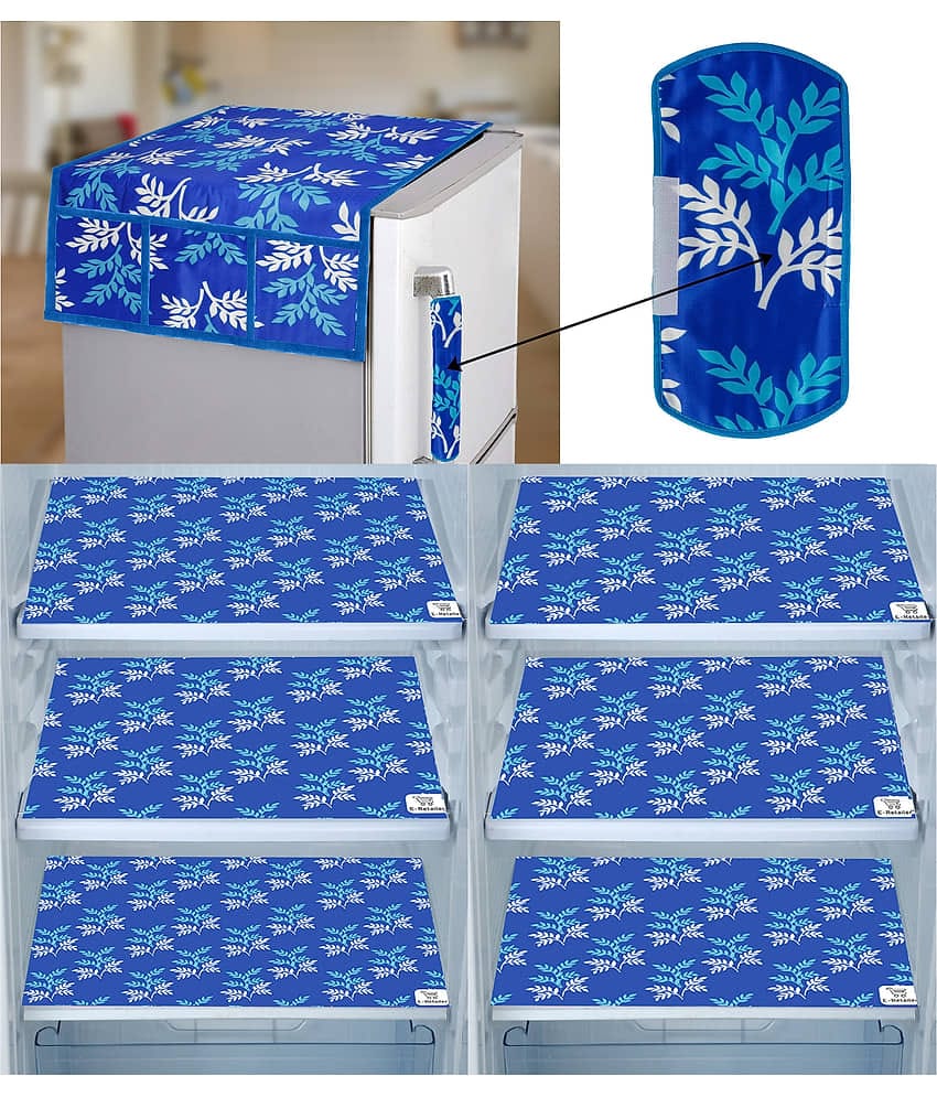 E-Retailer Set of 8 PVC Blue Fridge Top Cover