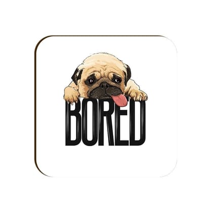 Bored Pug Baby Square Coaster