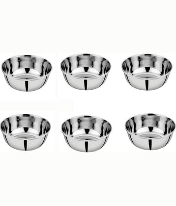 erum 6 Pcs Stainless Steel Silver Dessert Plate