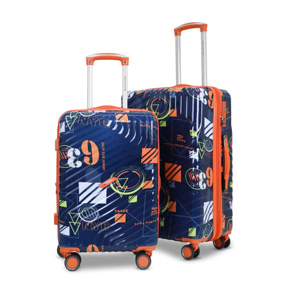 AMERICAN TRAVELLER Urban SF Polycarbonate Trolley Bag Set of 3 | Durable Hard Shell Travel Suitcase | TSA-Type Lock | 360 degree Disc Spinner Wheels | Expandable Luggage for Travel (2, Navy Blue)