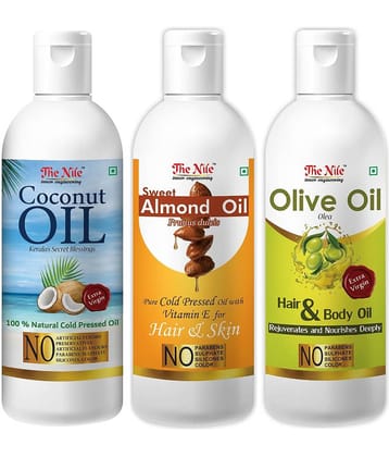 The Nile Coconut Oil 100 ML + Almond Oil 100 ML + Olive Oil 100 ML 300 mL Pack of 3