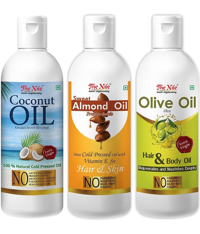 The Nile Coconut Oil 100 ML + Almond Oil 100 ML + Olive Oil 100 ML 300 mL Pack of 3