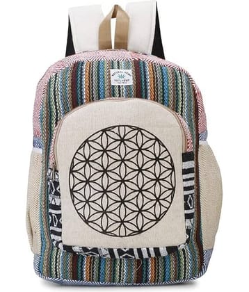 Gau Sudh Multicolor Canvas Backpack ( 5 Ltrs )
