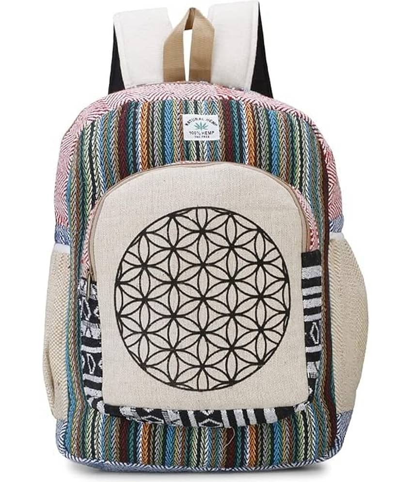 Gau Sudh Multicolor Canvas Backpack ( 5 Ltrs )