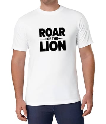 BINAYAK Cotton Regular Fit Printed Half Sleeves Men's Round T-Shirt - White ( Pack of 1 )