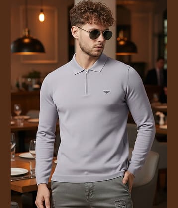 Riss Men Cotton Blend Regular Fit Solid Polo T Shirt ( Lavender )