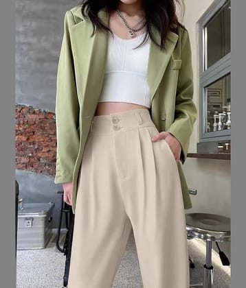 Broadstar Pack of 1 Polyester Baggy Women's Casual Pants ( Beige )