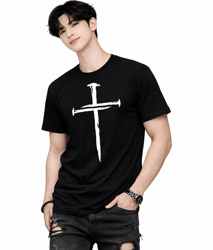 attitude start of fashion Men Polyester Regular Fit Printed T-Shirt ( Black )