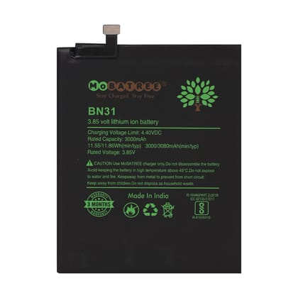 Mobatree BN31 Original Mobile Battery for Xiaomi Y1 light, Redmi Y2,  Redmi Note 5A, 3000mAh (6 months Guarantee)