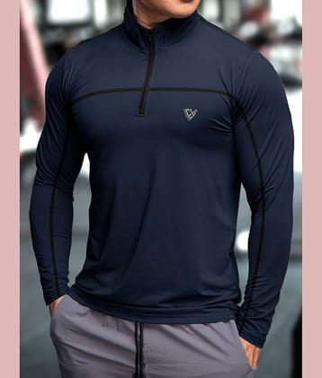 Eyebogler Polyester Regular Fit Solid Full Sleeves Men's High Neck T-Shirt - Black ( Pack of 1 )