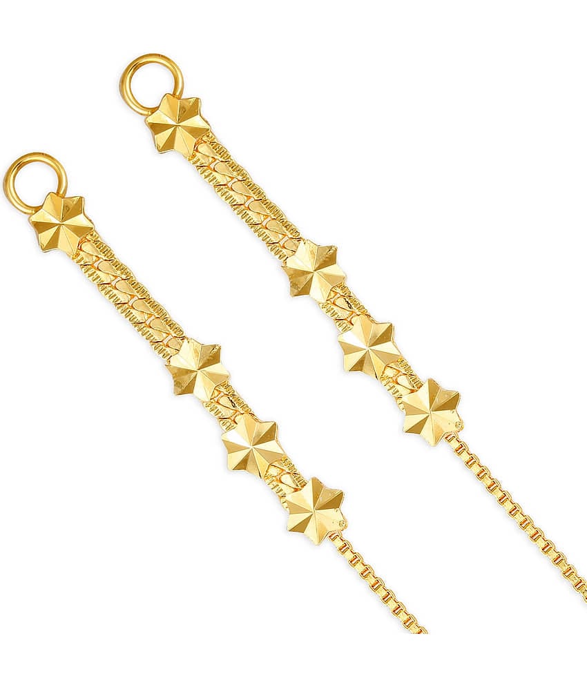 Vighnaharta - Golden Ear Chain Earrings ( Pack of 1 )