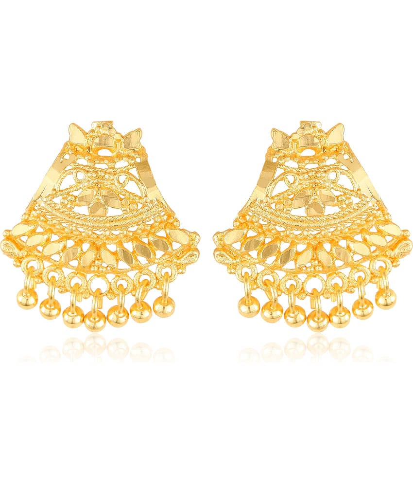 Vighnaharta Allure Glittering Gold Plated Screw back alloy dangler studs Earring for Women and Girls   [VFJ1640ERG ]